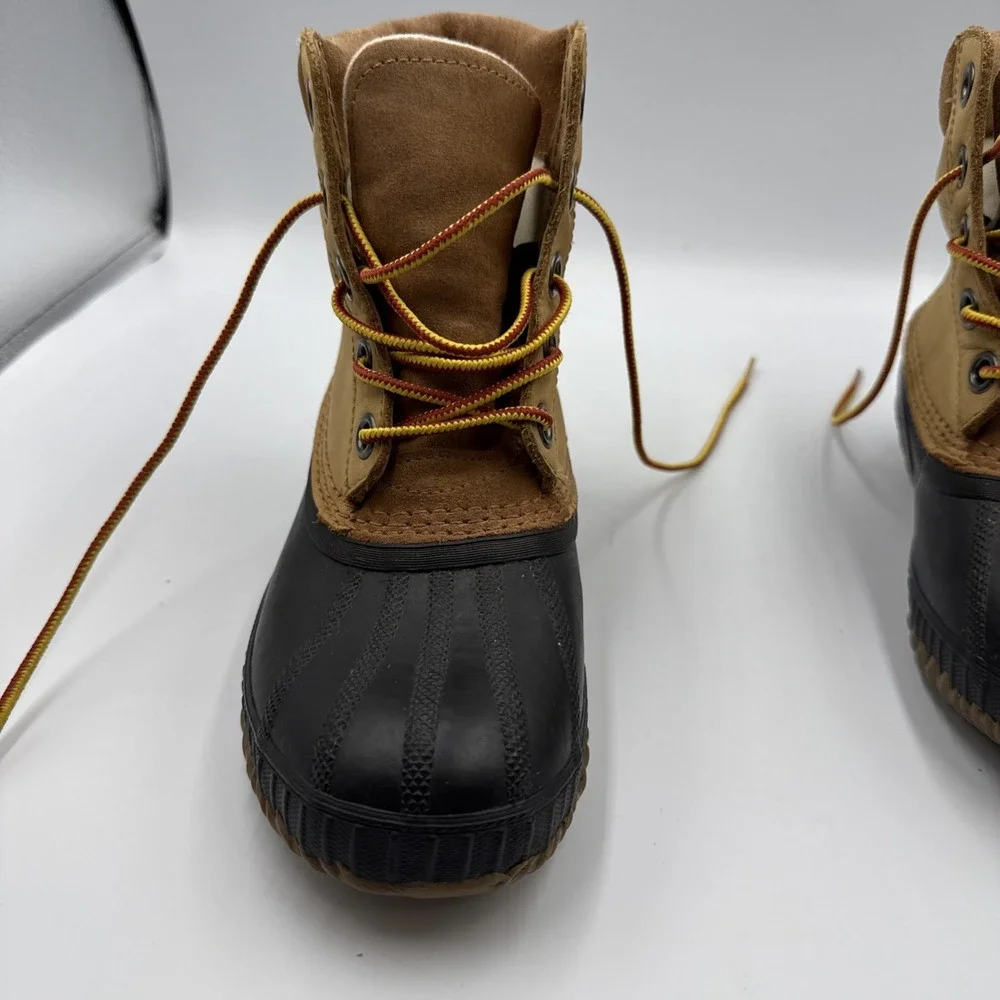 Sorel Waterproof Handmade Leather Duck  Lace-Up Rubber  unisex kids boots Size 2